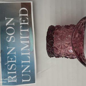 Vintage Fenton Purple Daisy and Button Toothpick Holder